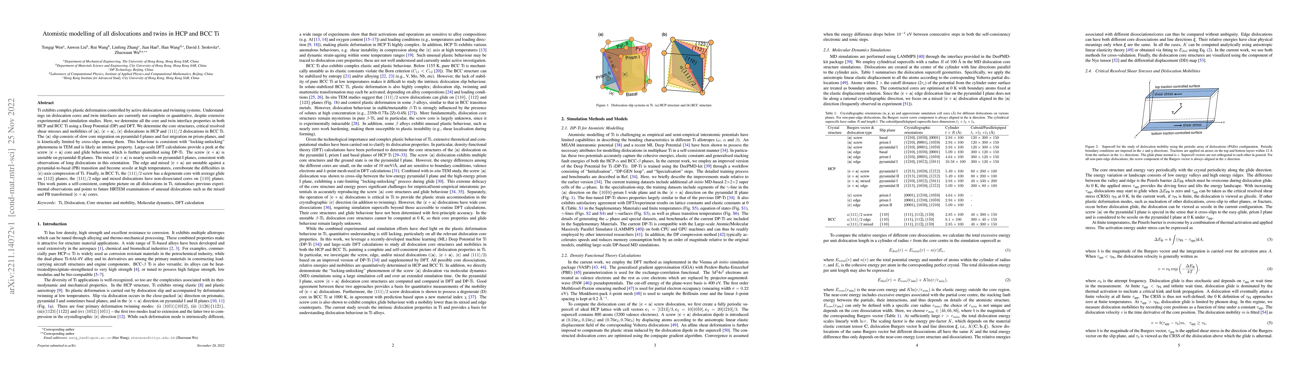 Thumbnail for Atomistic modelling of all dislocations and twins in HCP and BCC Ti