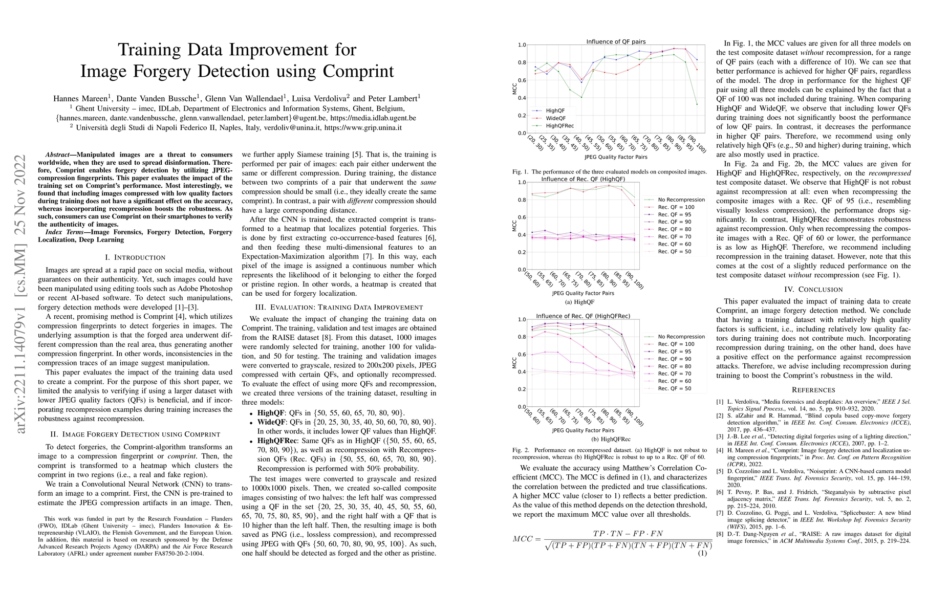 Thumbnail for Training Data Improvement for Image Forgery Detection using Comprint