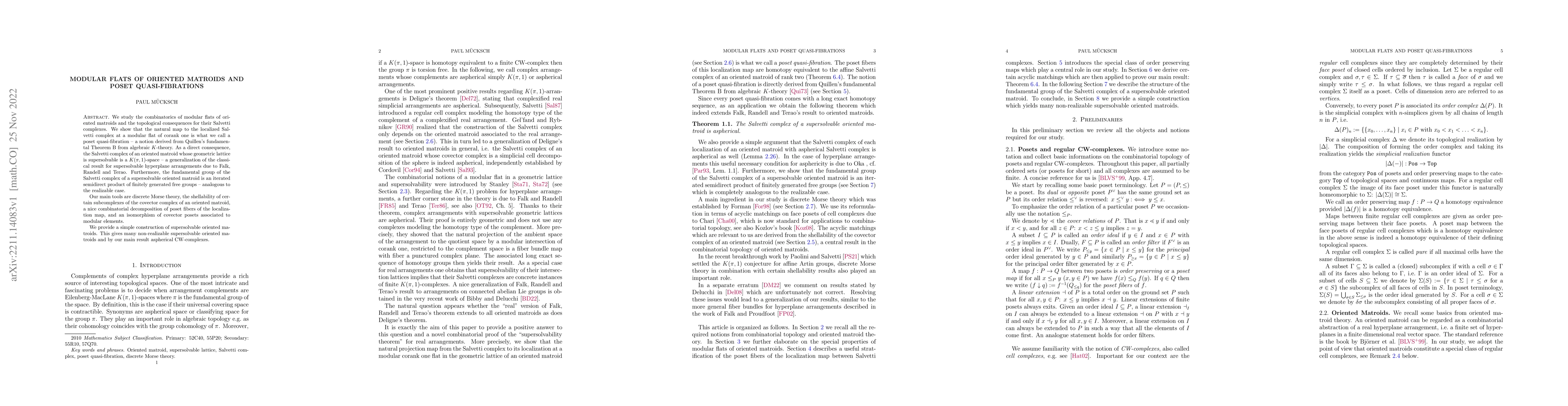 Thumbnail for Modular flats of oriented matroids and poset quasi-fibrations