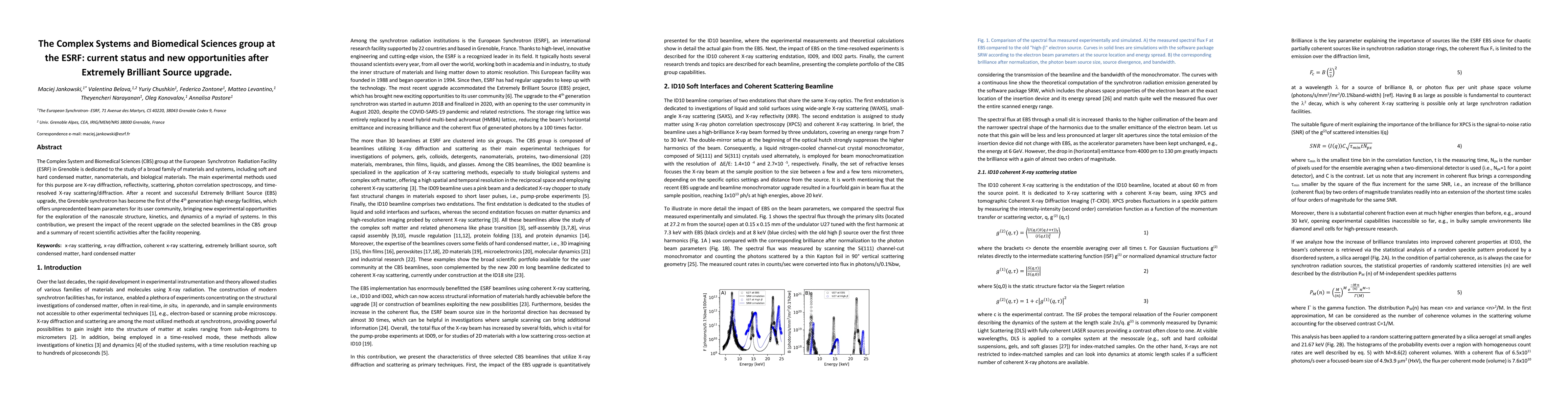 Thumbnail for The Complex Systems and Biomedical Sciences group at the ESRF: current
  status and new opportunities after Extremely Brilliant Source upgrade