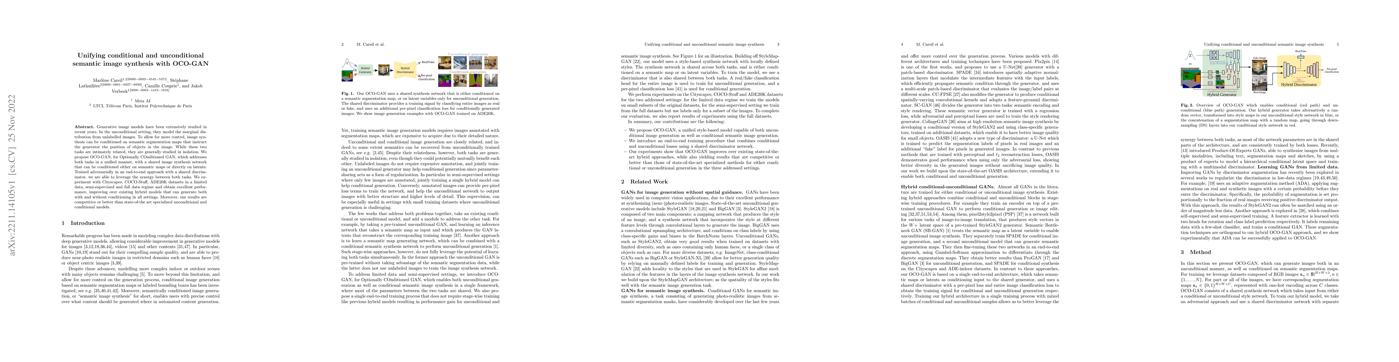 Thumbnail for Unifying conditional and unconditional semantic image synthesis with
  OCO-GAN