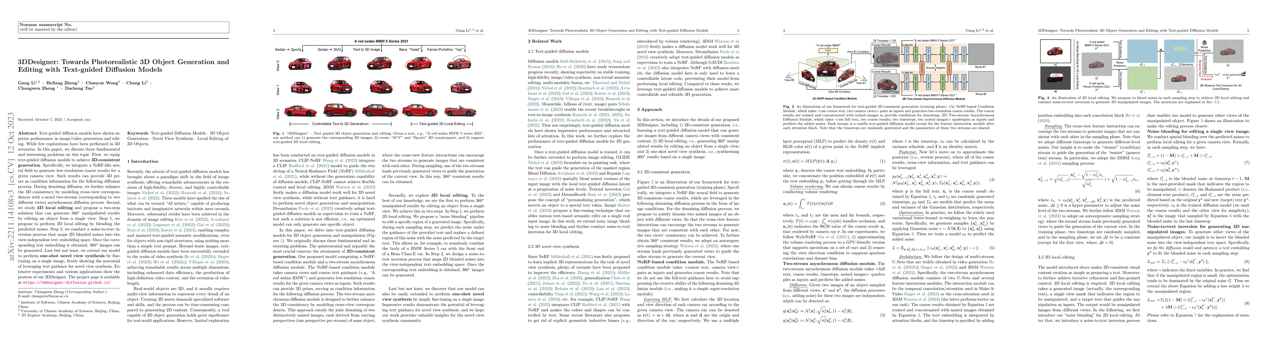 Thumbnail for 3DDesigner: Towards Photorealistic 3D Object Generation and Editing with
  Text-guided Diffusion Models