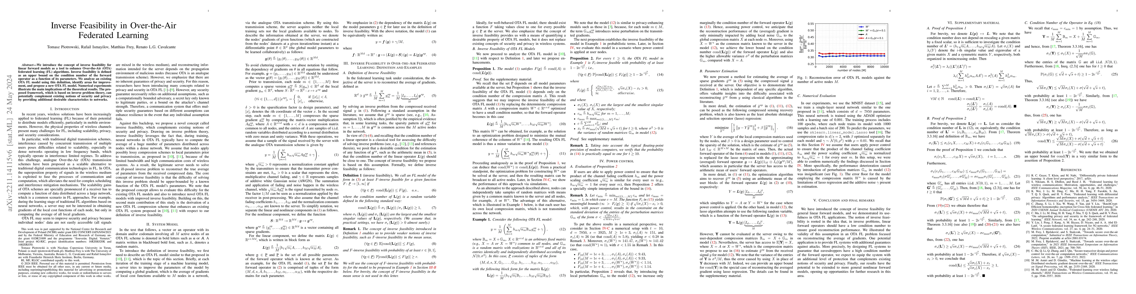 Thumbnail for Inverse Feasibility in Over-the-Air Federated Learning