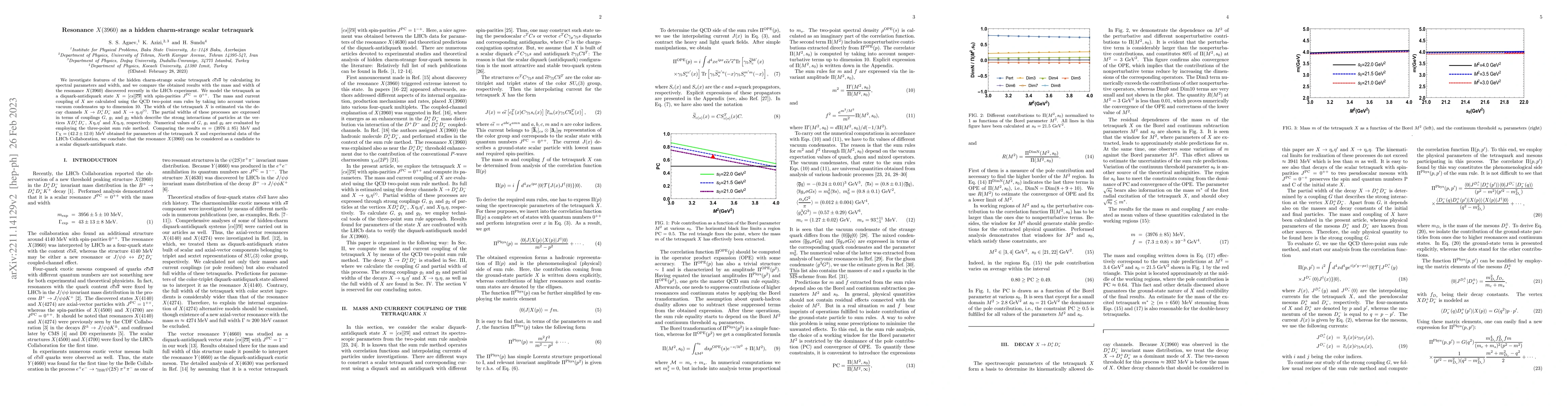 Thumbnail for Resonance $X(3960)$ as a hidden charm-strange scalar tetraquark
