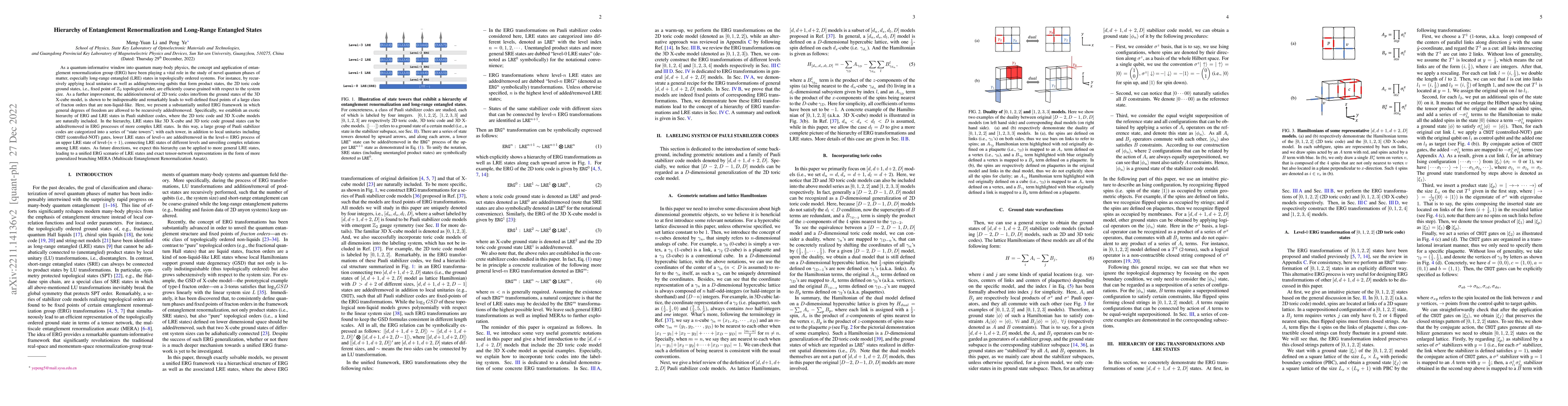 Thumbnail for Hierarchy of Entanglement Renormalization and Long-Range Entangled
  States