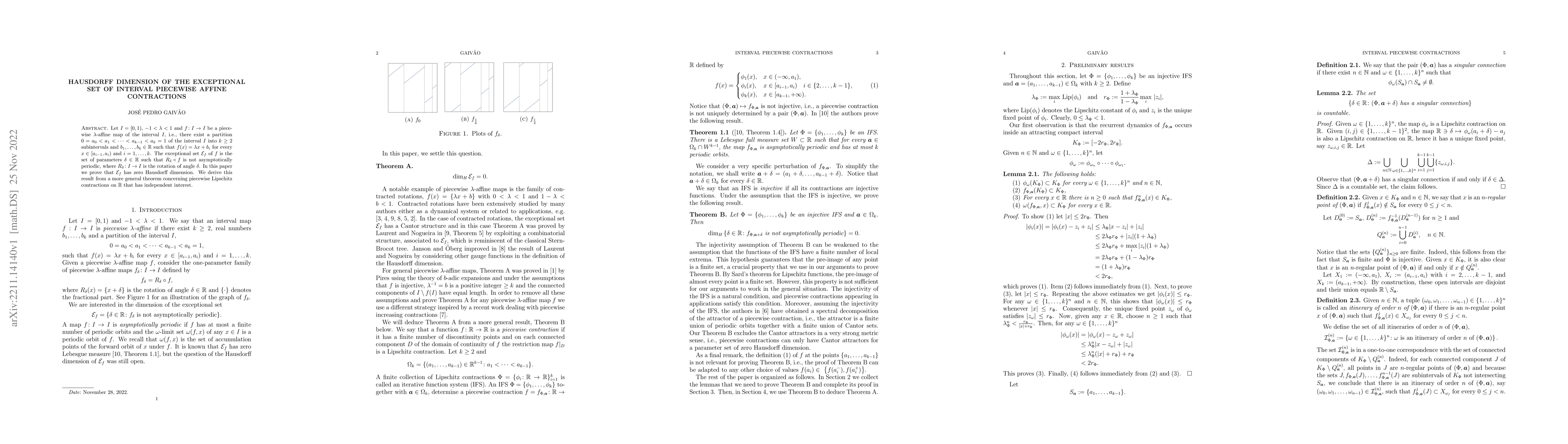 Thumbnail for Hausdorff dimension of the exceptional set of interval piecewise affine
  contractions