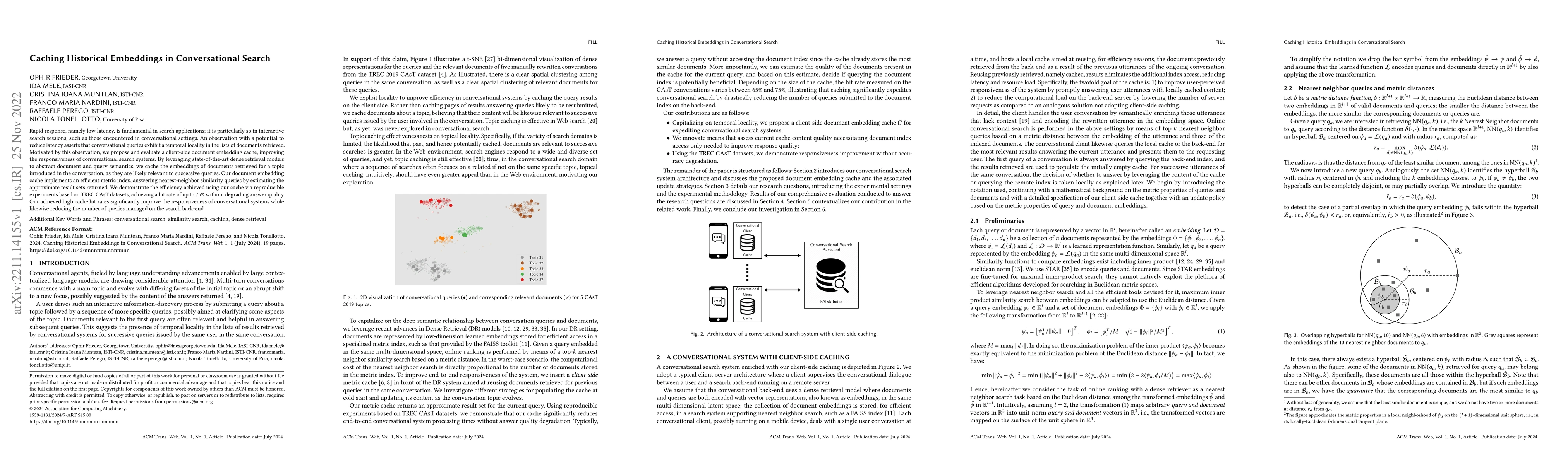 Thumbnail for Caching Historical Embeddings in Conversational Search