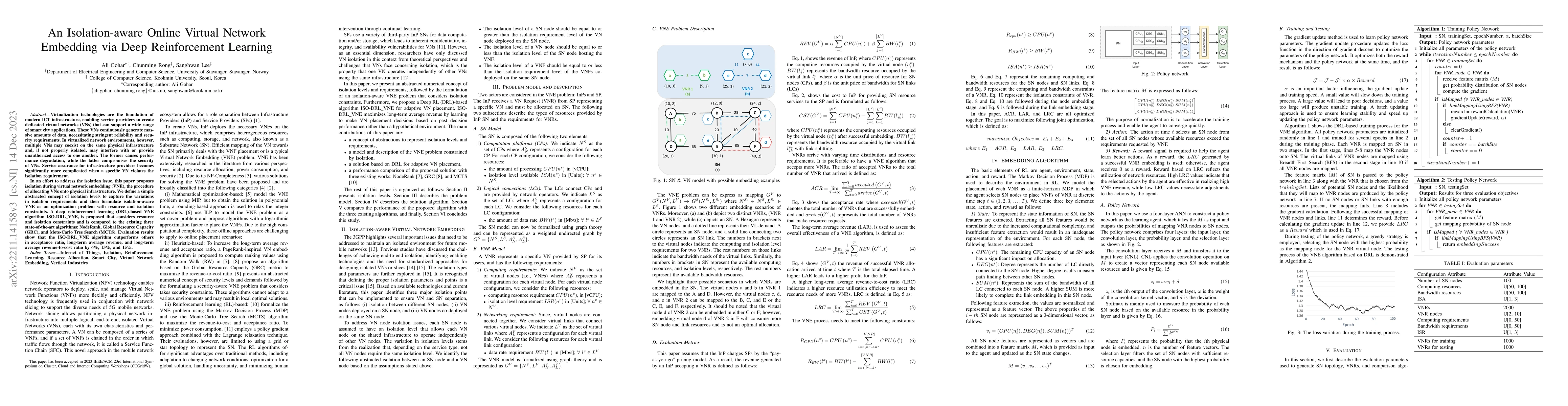 Thumbnail for An Isolation-Aware Online Virtual Network Embedding via Deep
  Reinforcement Learning