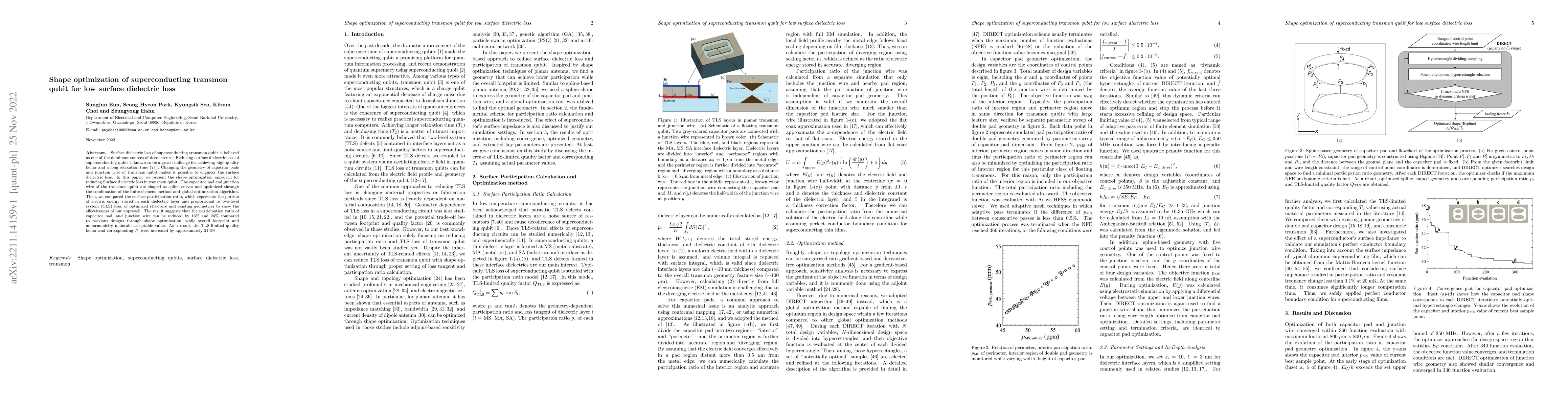 Thumbnail for Shape optimization of superconducting transmon qubit for low surface
  dielectric loss