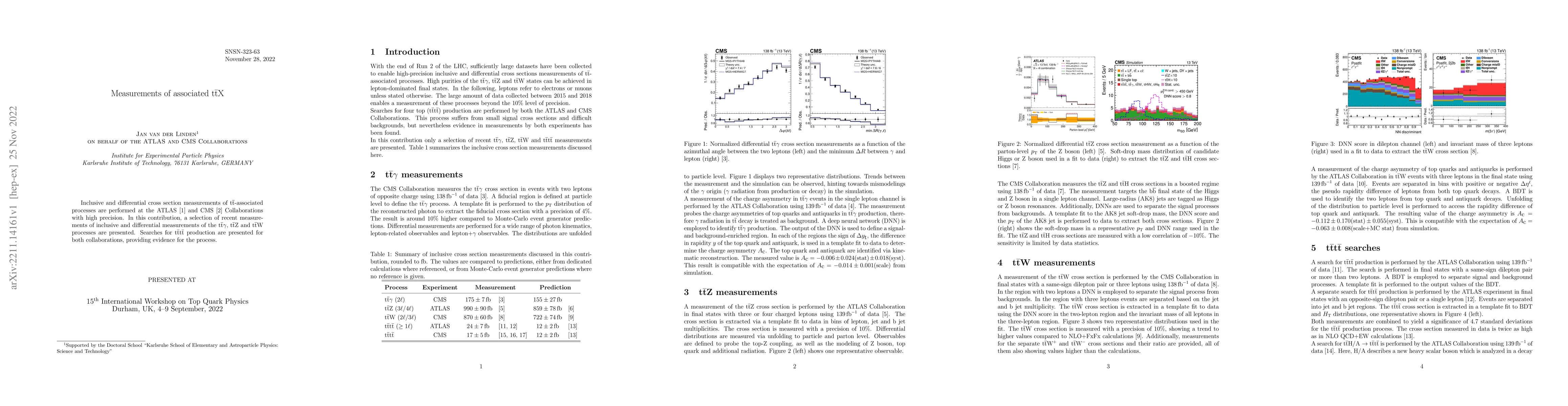 Thumbnail for Measurements of associated $\textrm{t}\overline{\textrm{t}}\textrm{X}$