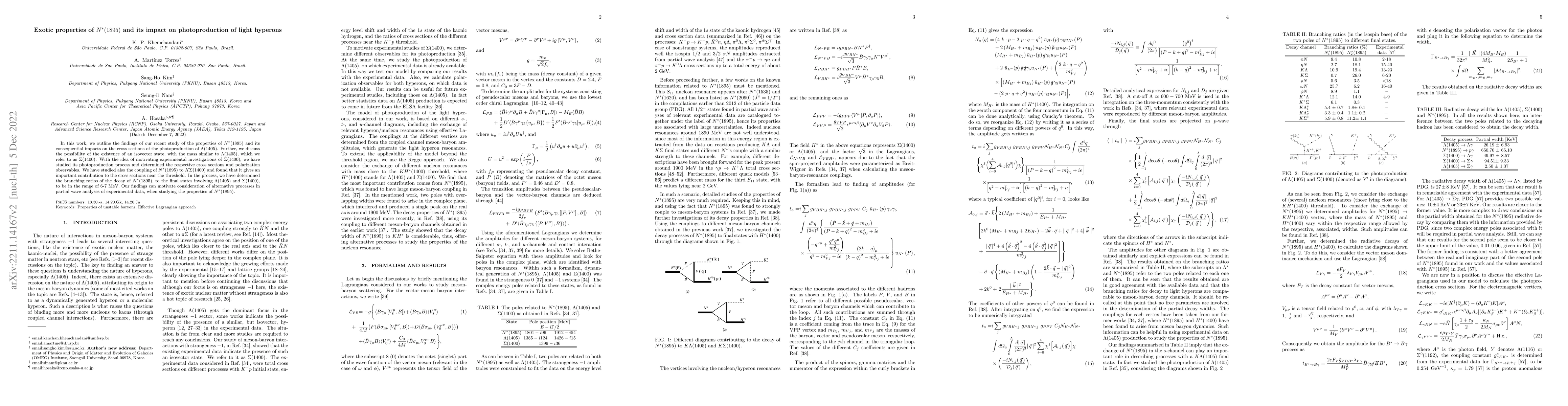 Thumbnail for Exotic properties of N^*(1895) and its impact on photoproduction of
  light hyperons
