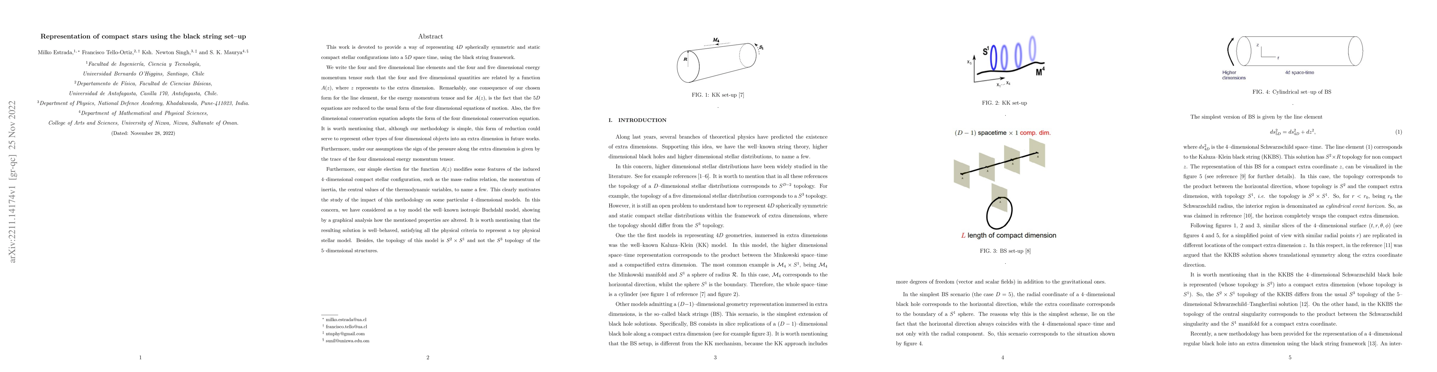 Thumbnail for Representation of compact stars using the black string set--up