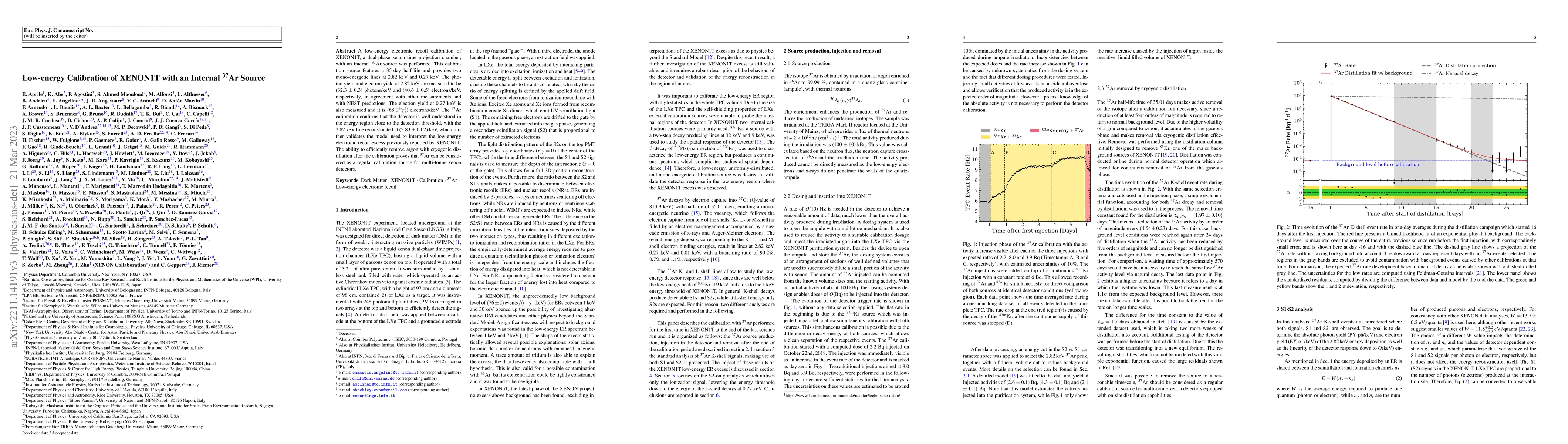 Thumbnail for Low-energy Calibration of XENON1T with an Internal $^{37}$Ar Source