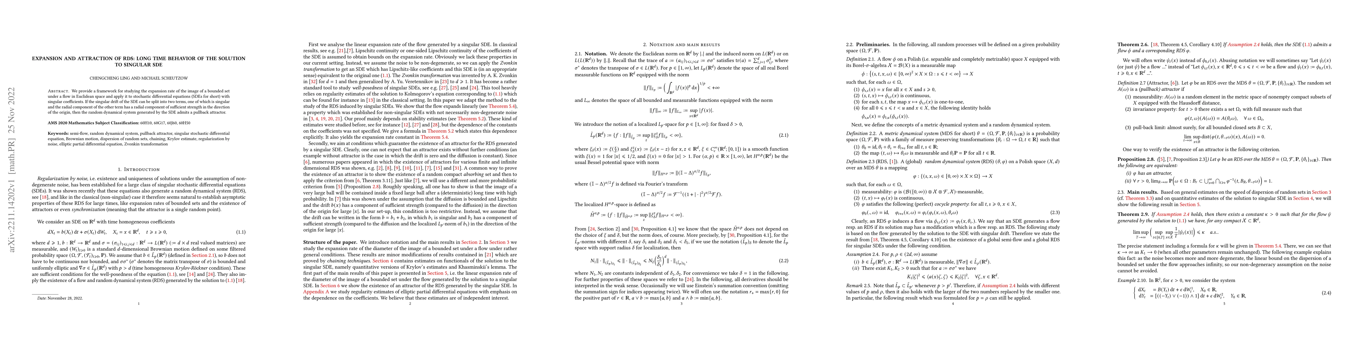 Thumbnail for Expansion and attraction of RDS: long time behavior of the solution to
  singular SDE