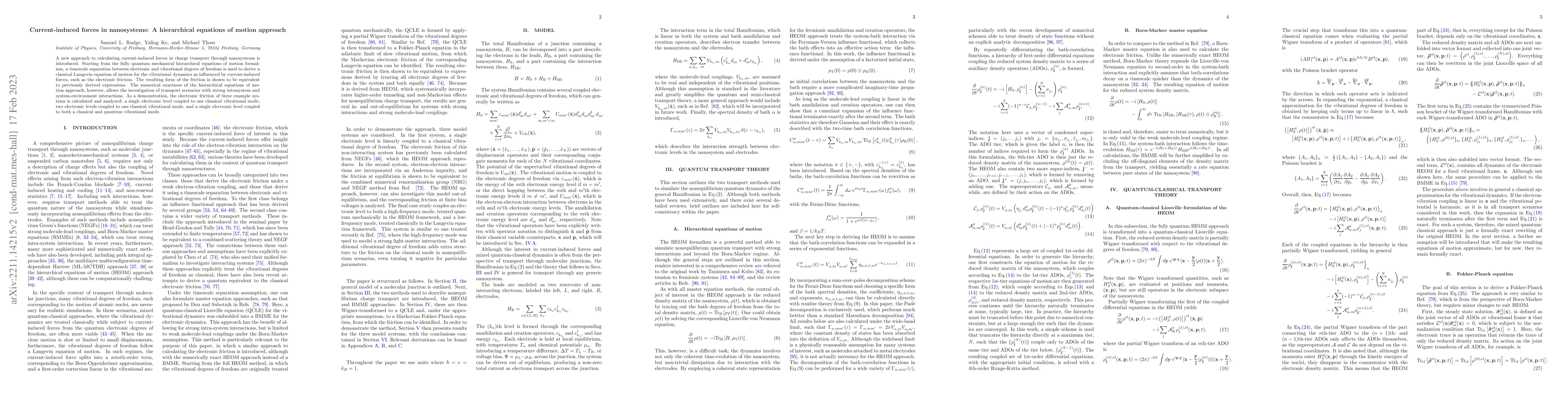 Thumbnail for Current-induced forces in nanosystems: A hierarchical equations of
  motion approach