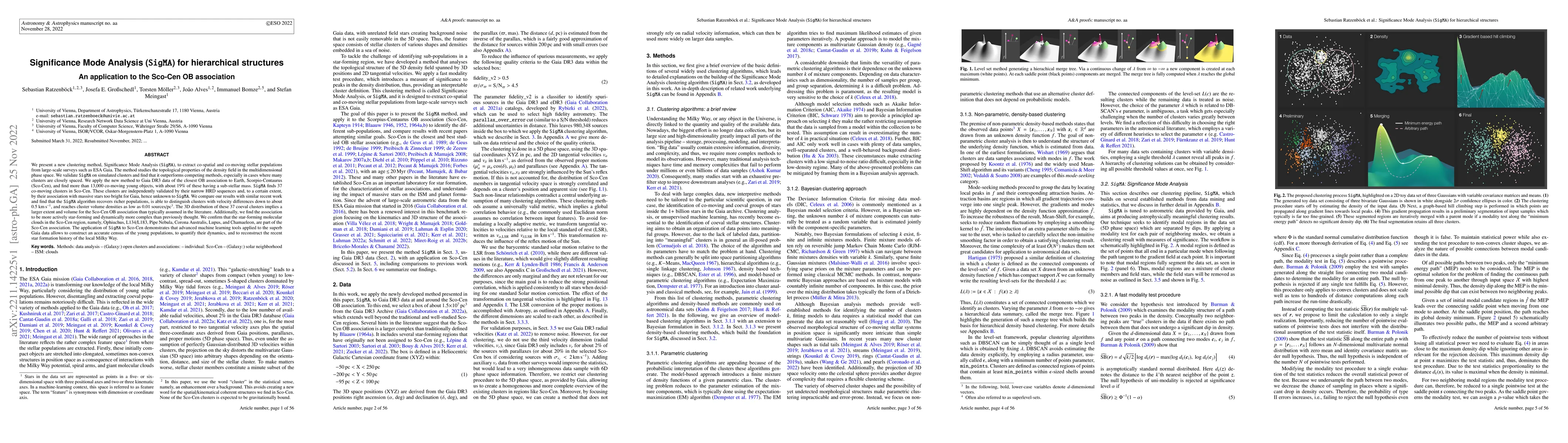 Thumbnail for Significance Mode Analysis (SigMA) for hierarchical structures. An
  application to the Sco-Cen OB association