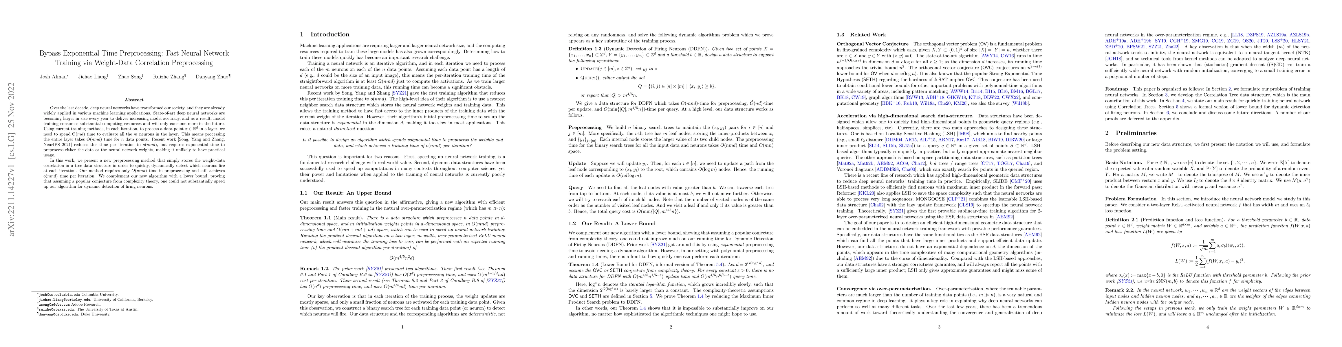 Thumbnail for Bypass Exponential Time Preprocessing: Fast Neural Network Training via
  Weight-Data Correlation Preprocessing