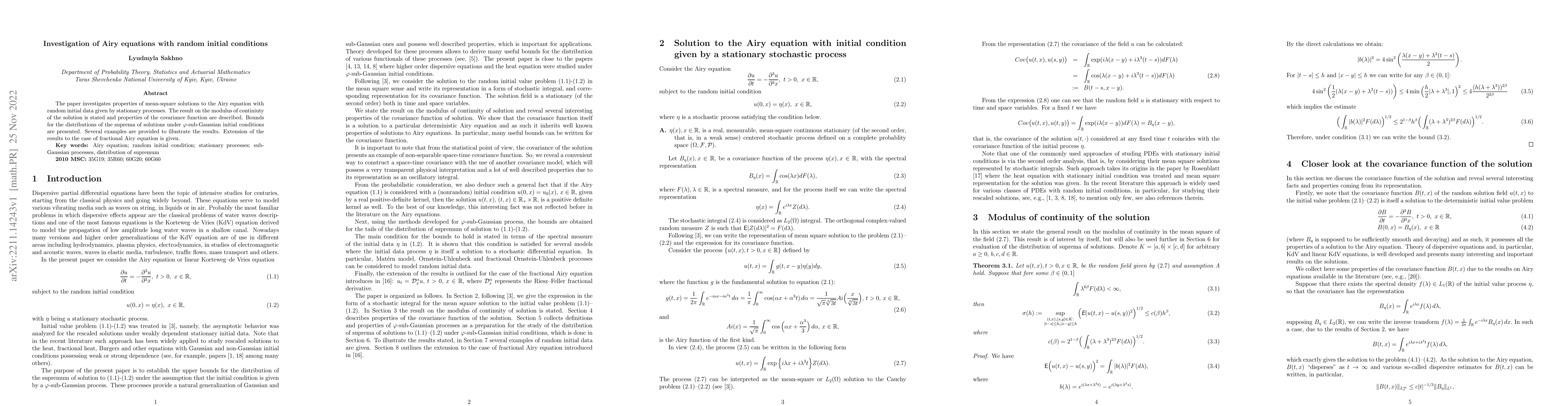 Thumbnail for Investigation of Airy equations with random initial conditions