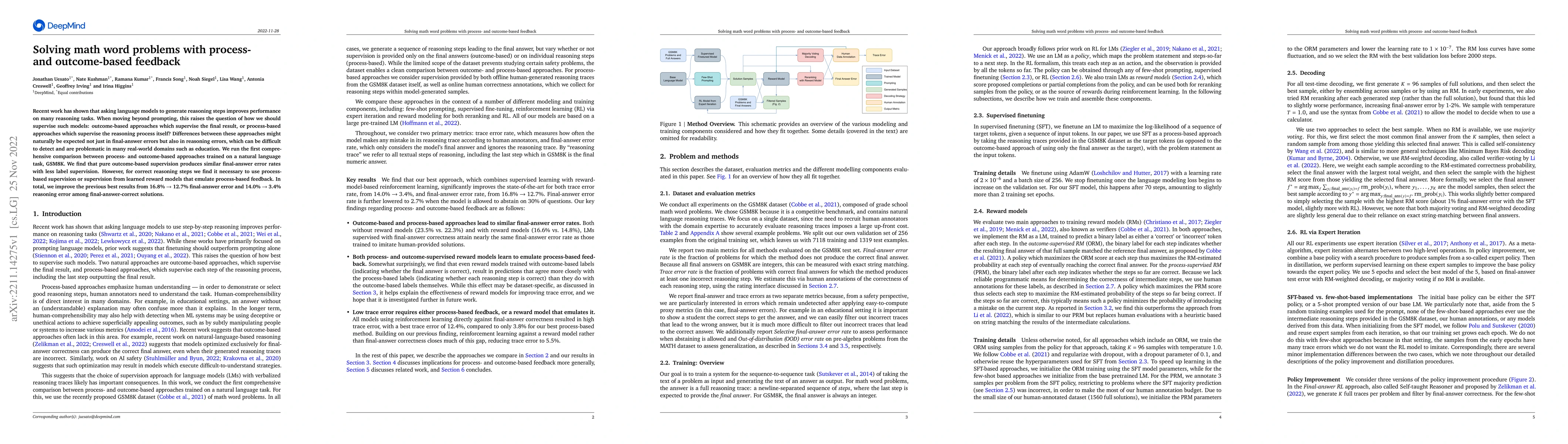 Thumbnail for Solving math word problems with process- and outcome-based feedback