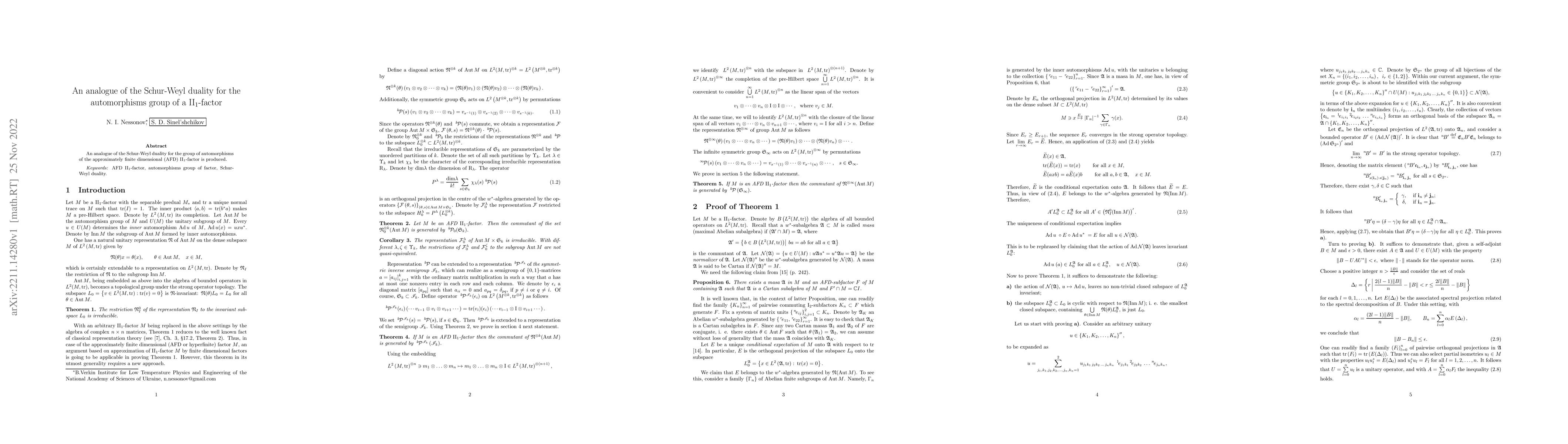 Thumbnail for An analogue of the Schur-Weyl duality for the automorphisms group of a
  ${\rm II}_1$-factor