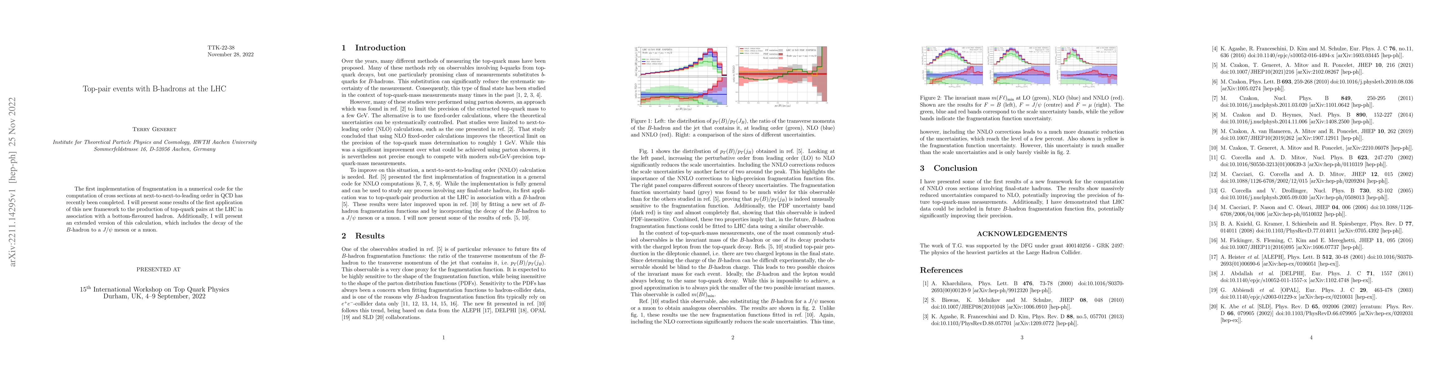 Thumbnail for Top-pair events with B-hadrons at the LHC