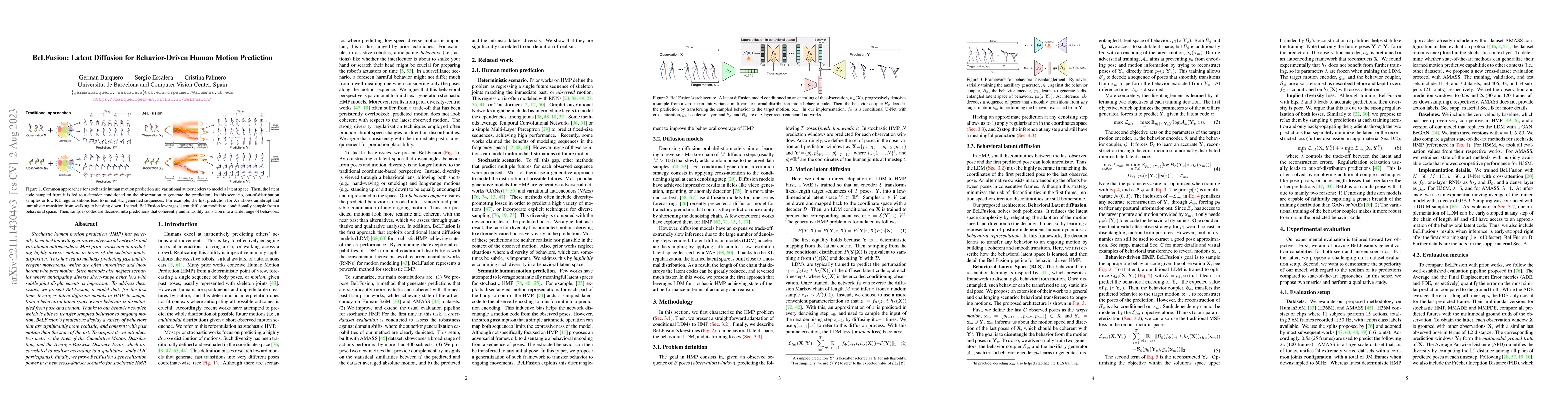 Thumbnail for BeLFusion: Latent Diffusion for Behavior-Driven Human Motion Prediction