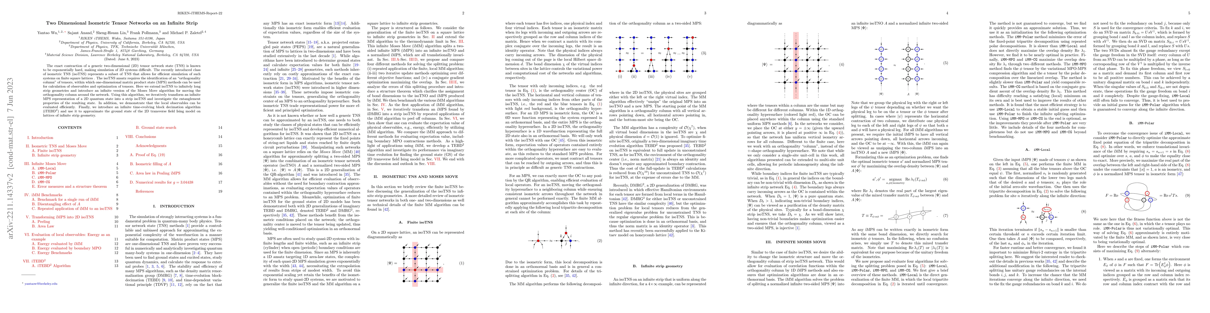 Thumbnail for Two Dimensional Isometric Tensor Networks on an Infinite Strip
