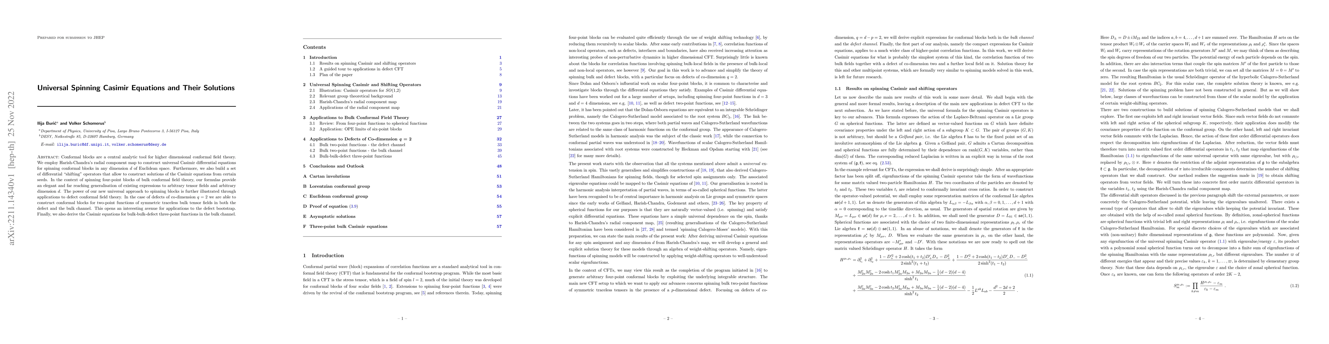 Thumbnail for Universal Spinning Casimir Equations and Their Solutions