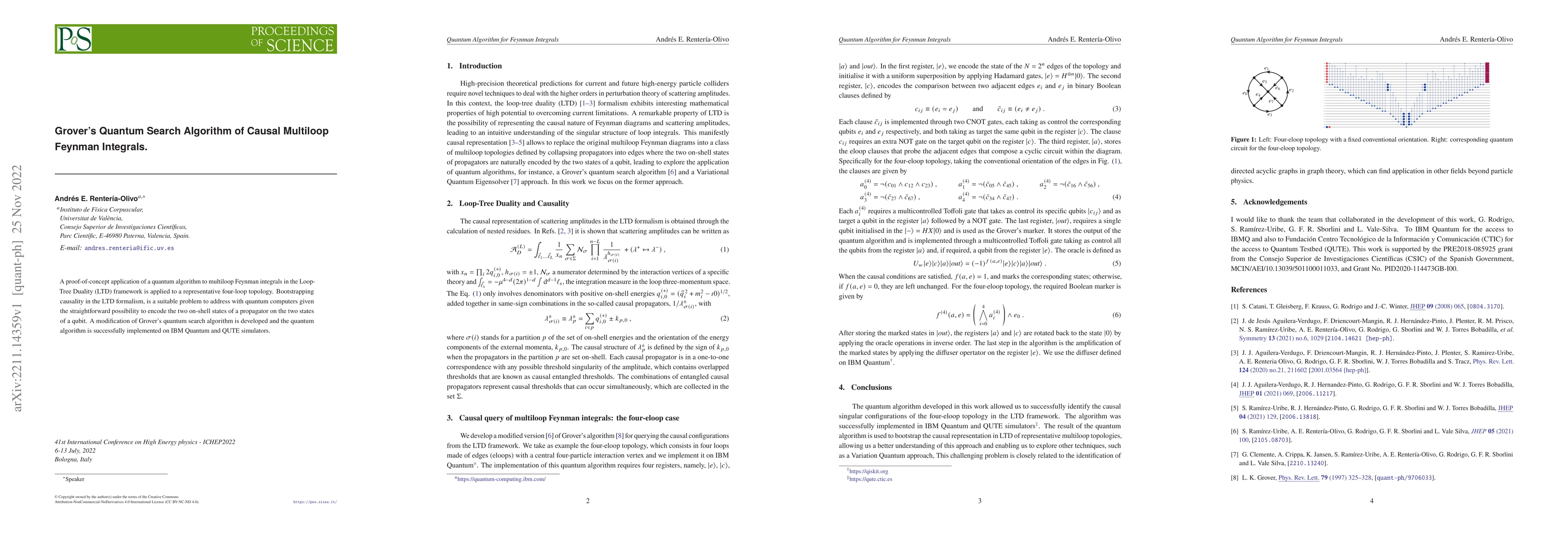 Thumbnail for Grover's Quantum Search Algorithm of Causal Multiloop Feynman Integrals