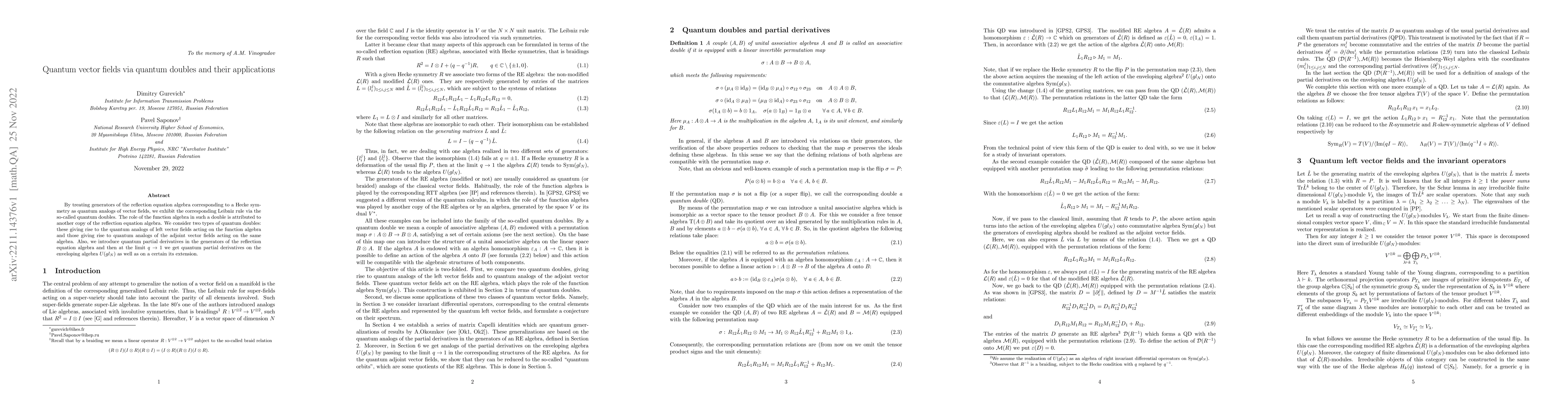 Thumbnail for Quantum vector fields via quantum doubles and their applications