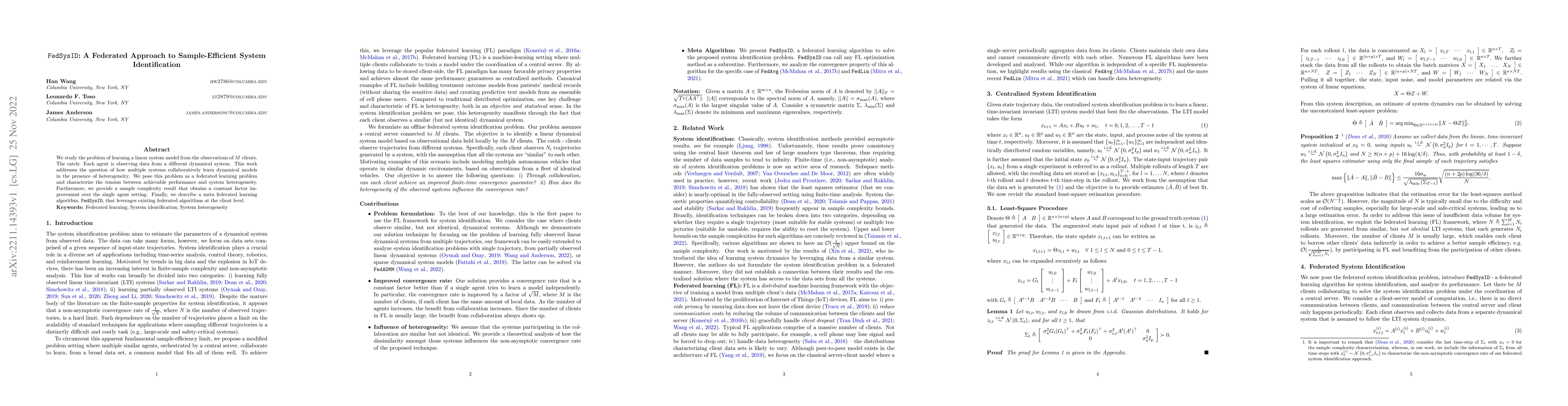 Thumbnail for FedSysID: A Federated Approach to Sample-Efficient System Identification