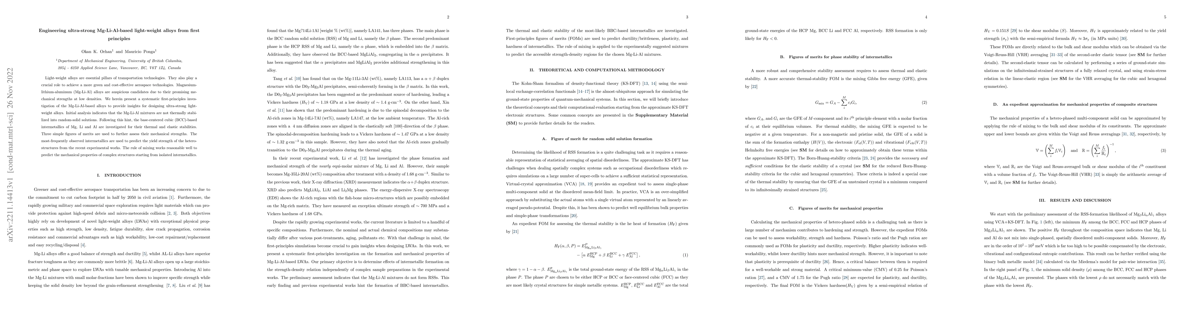 Thumbnail for Engineering ultra-strong Mg-Li-Al-based light-weight alloys from first
  principles