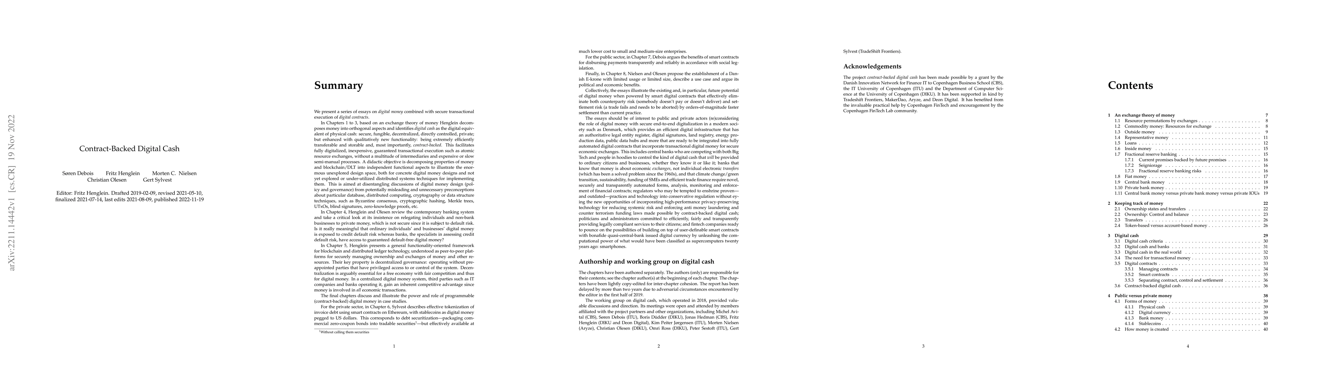 Thumbnail for Contract-Backed Digital Cash