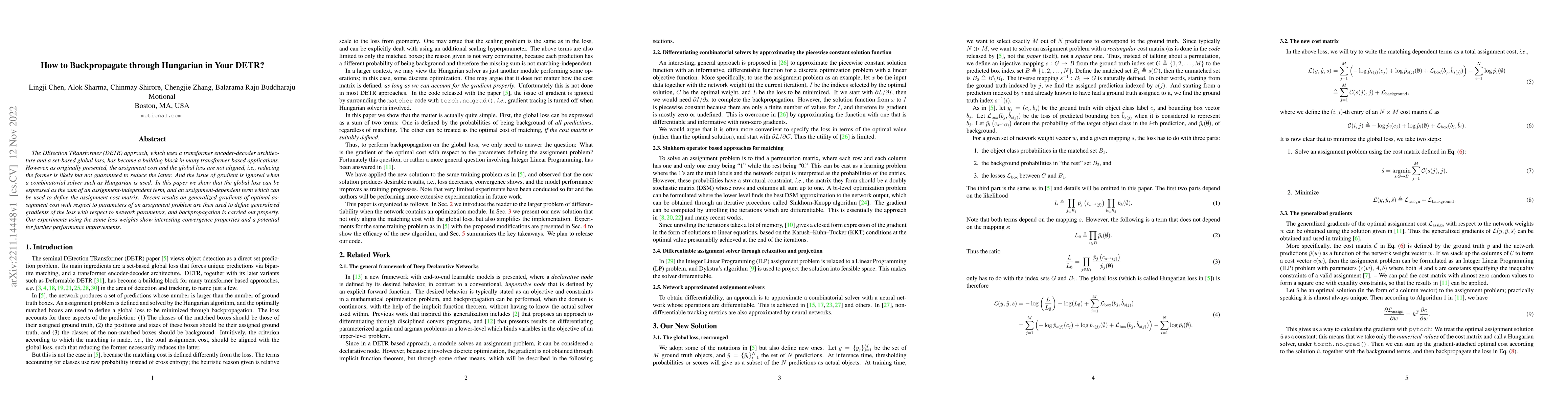 Thumbnail for How to Backpropagate through Hungarian in Your DETR?