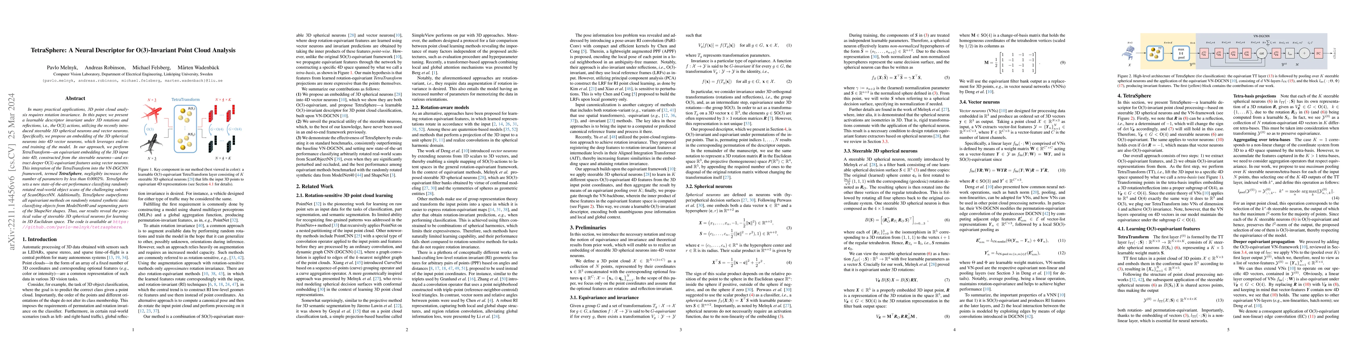 Thumbnail for TetraSphere: A Neural Descriptor for O(3)-Invariant Point Cloud Analysis