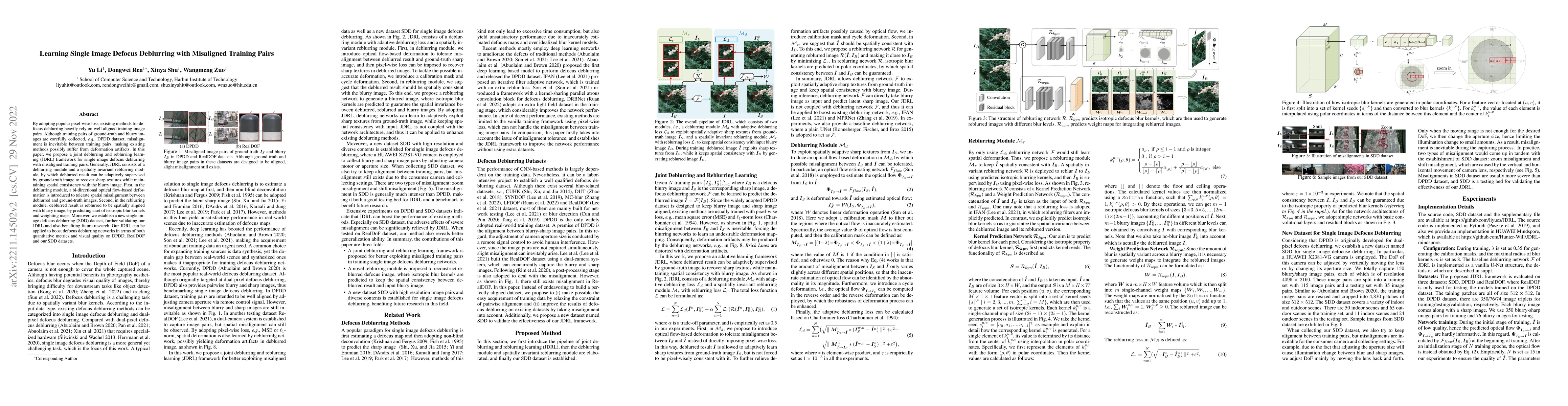 Thumbnail for Learning Single Image Defocus Deblurring with Misaligned Training Pairs