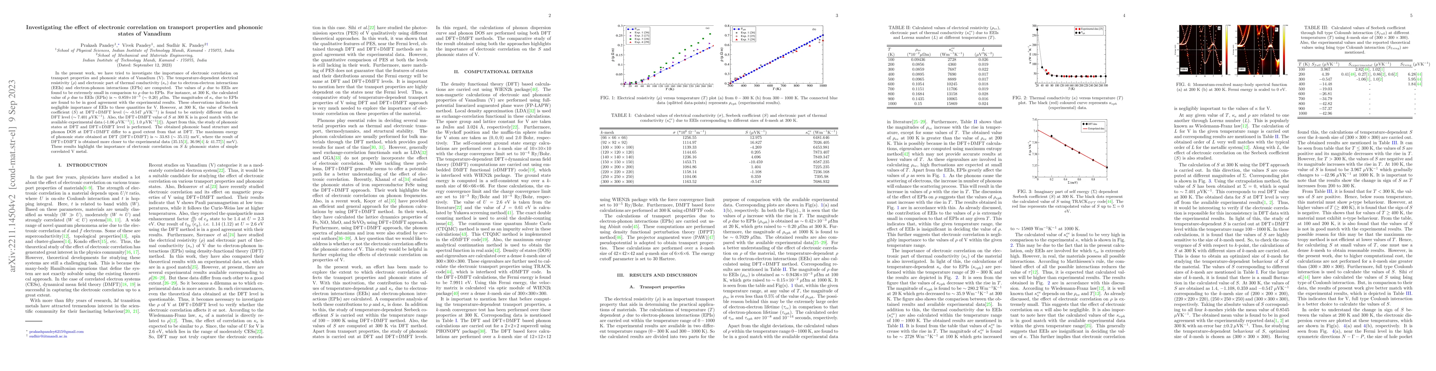 Thumbnail for Investigating the effect of electronic correlation on transport
  properties and phononic states of Vanadium