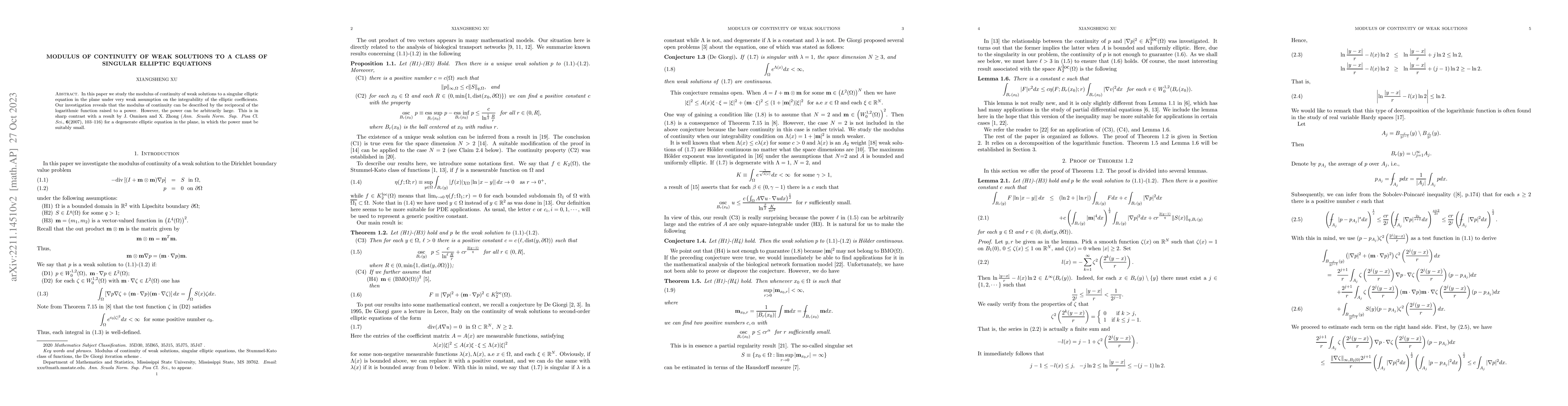 Thumbnail for Modulus of continuity of weak solutions to a class of singular elliptic
  equations
