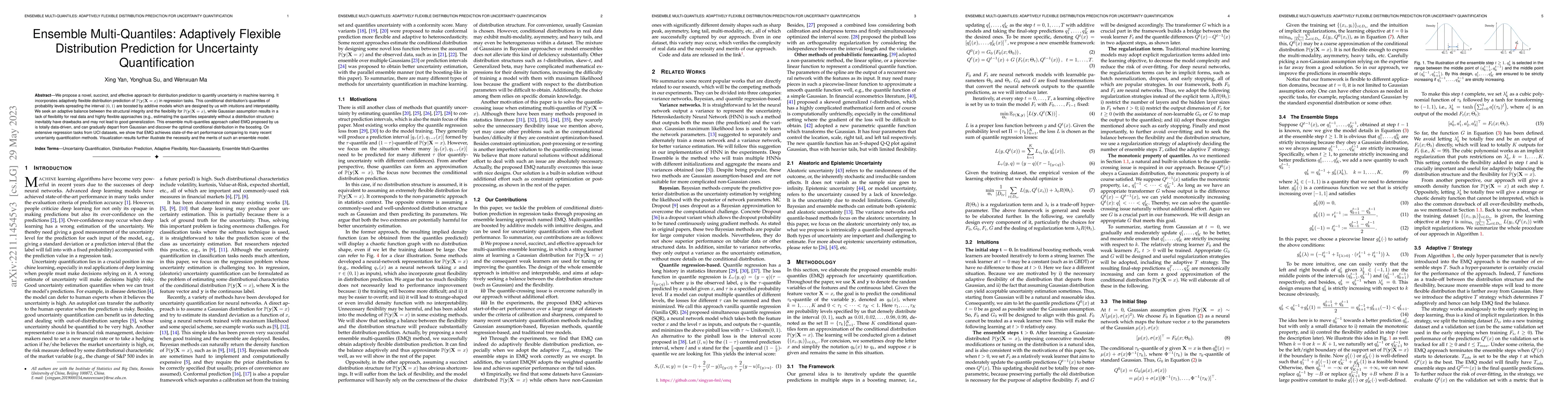 Thumbnail for Ensemble Multi-Quantiles: Adaptively Flexible Distribution Prediction
  for Uncertainty Quantification