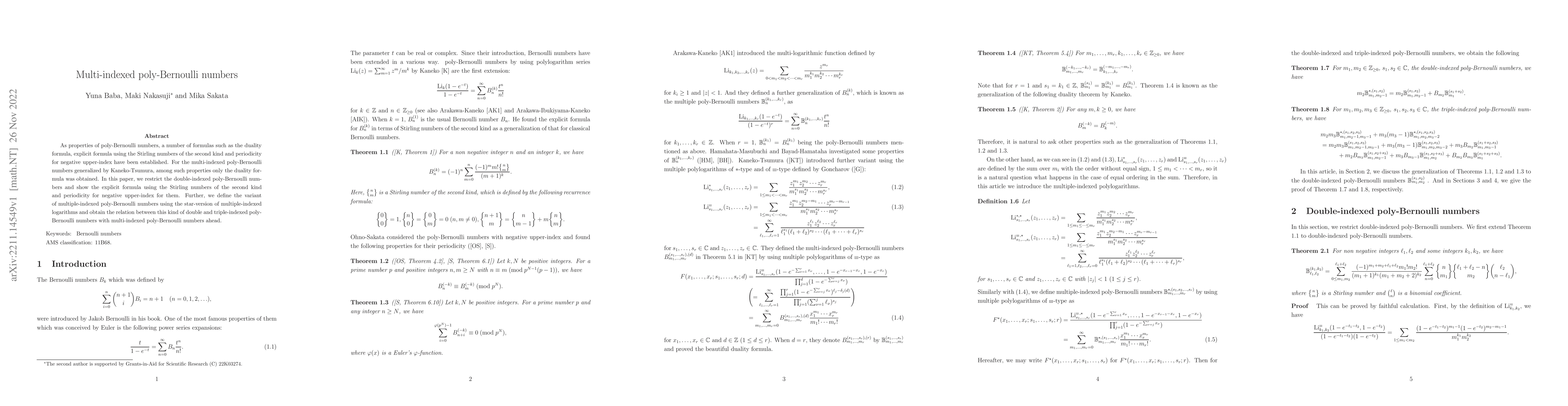 Thumbnail for Multi-indexed poly-Bernoulli numbers