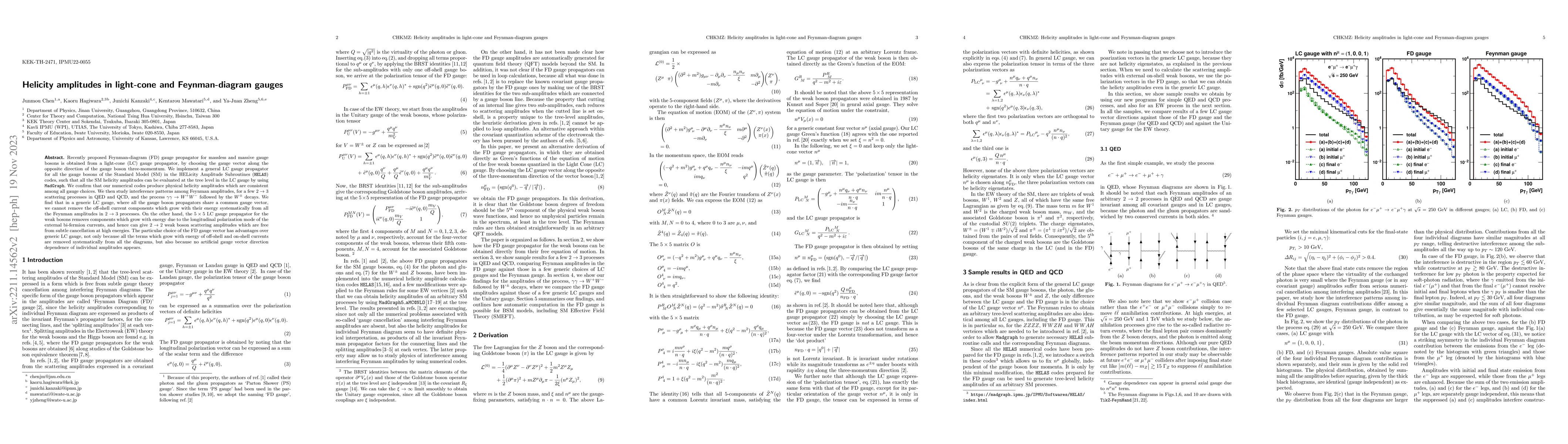 Thumbnail for Helicity amplitudes in light-cone and Feynman-diagram gauges