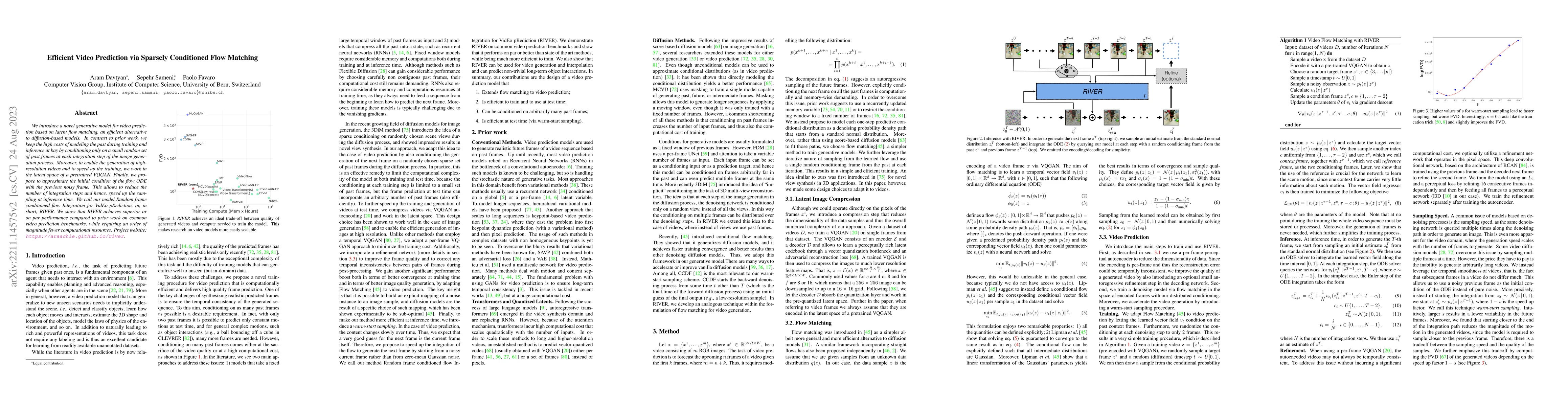Thumbnail for Efficient Video Prediction via Sparsely Conditioned Flow Matching