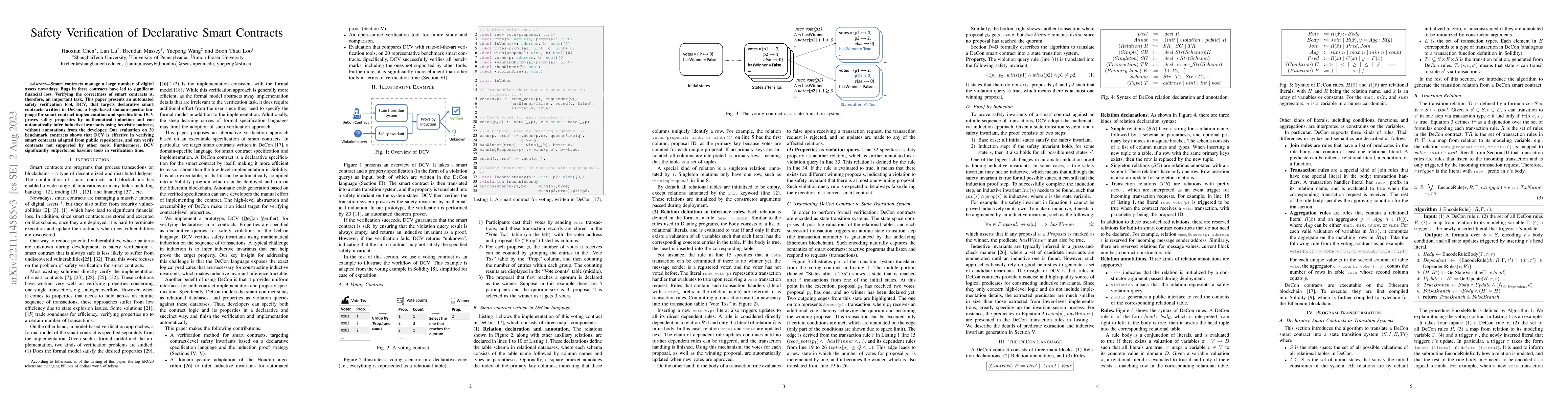 Thumbnail for Safety Verification of Declarative Smart Contracts
