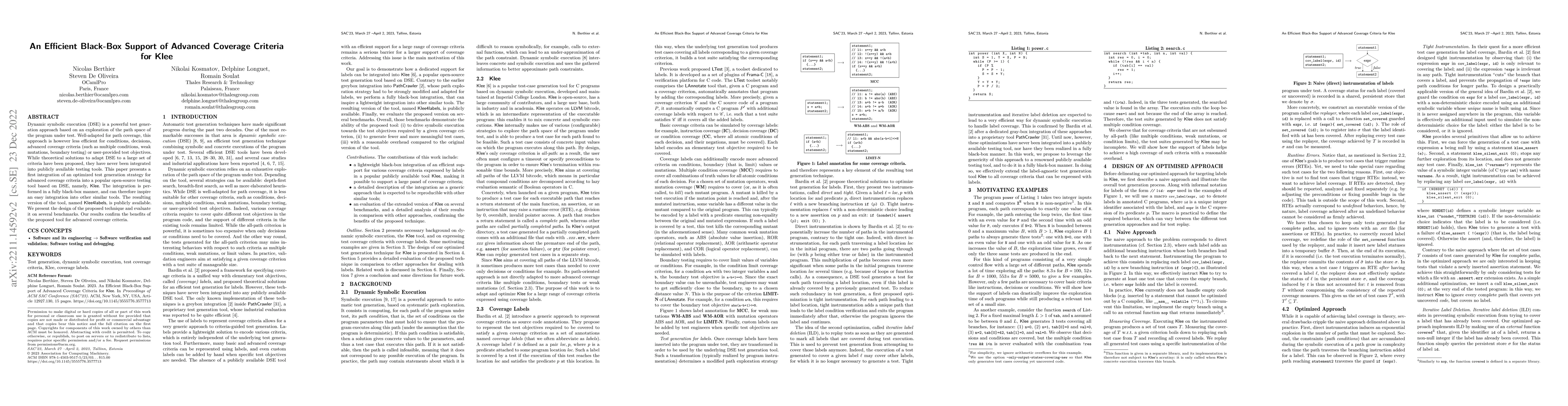Thumbnail for An Efficient Black-Box Support of Advanced Coverage Criteria for Klee