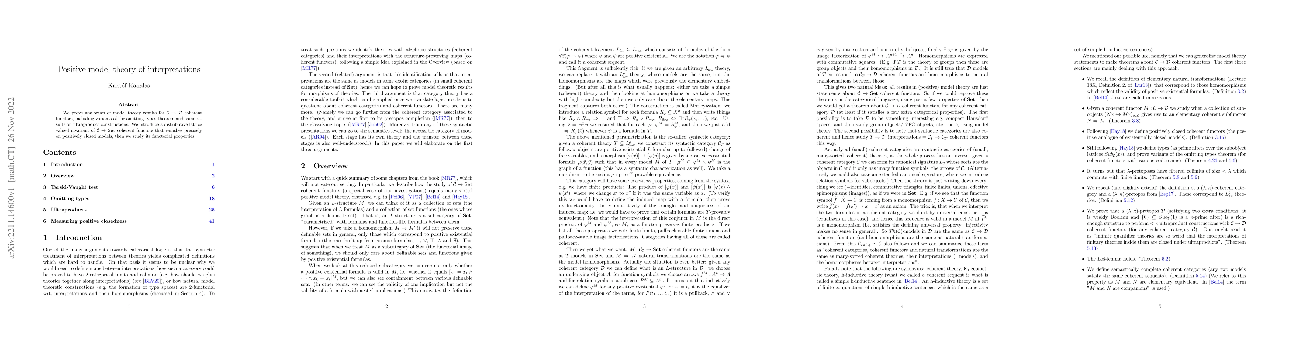 Thumbnail for Positive model theory of interpretations