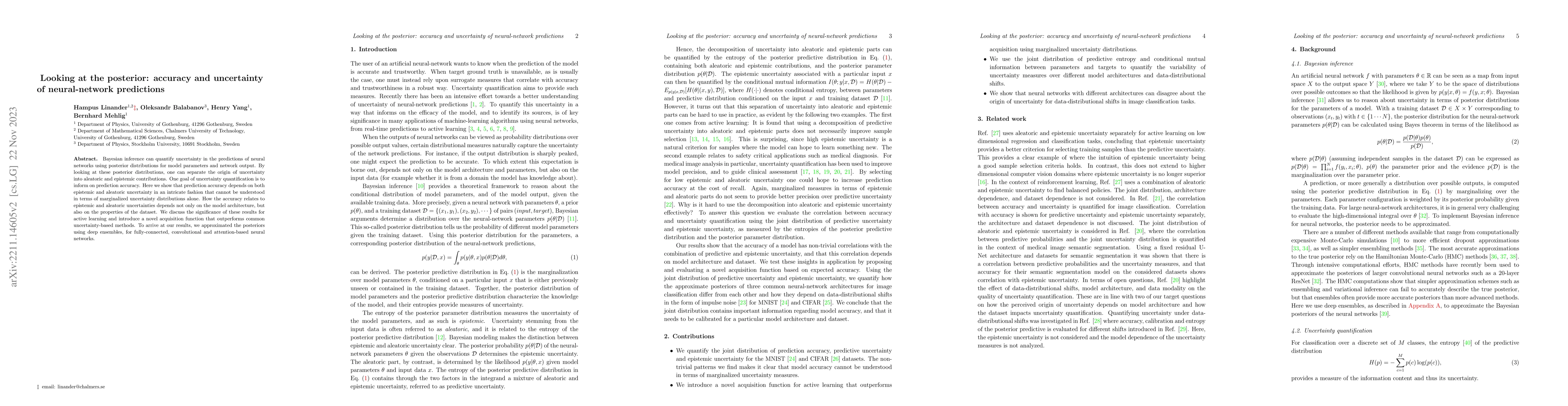 Thumbnail for Looking at the posterior: accuracy and uncertainty of neural-network
  predictions