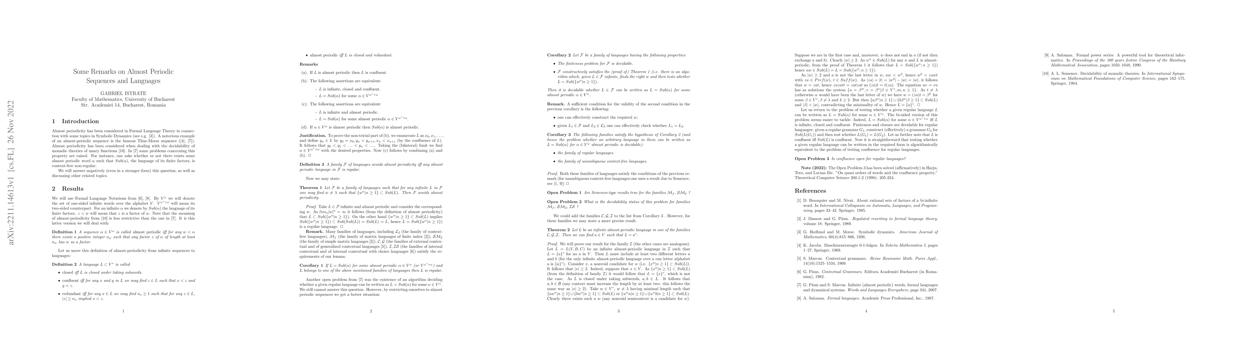 Thumbnail for Some Remarks on Almost Periodic Sequences and Languages