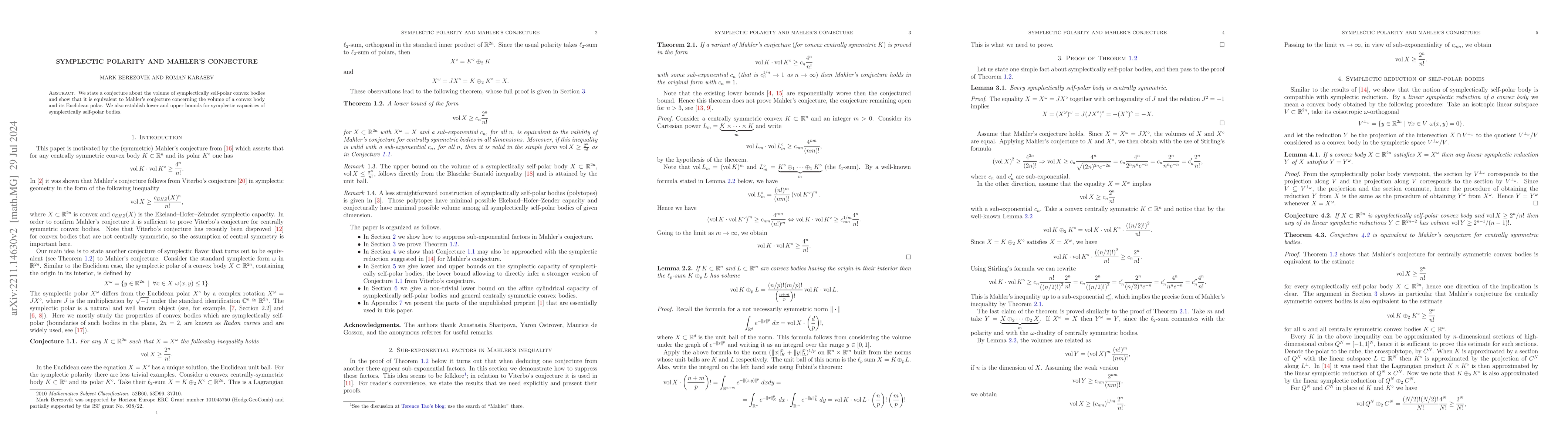 Thumbnail for Symplectic polarity and Mahler's conjecture