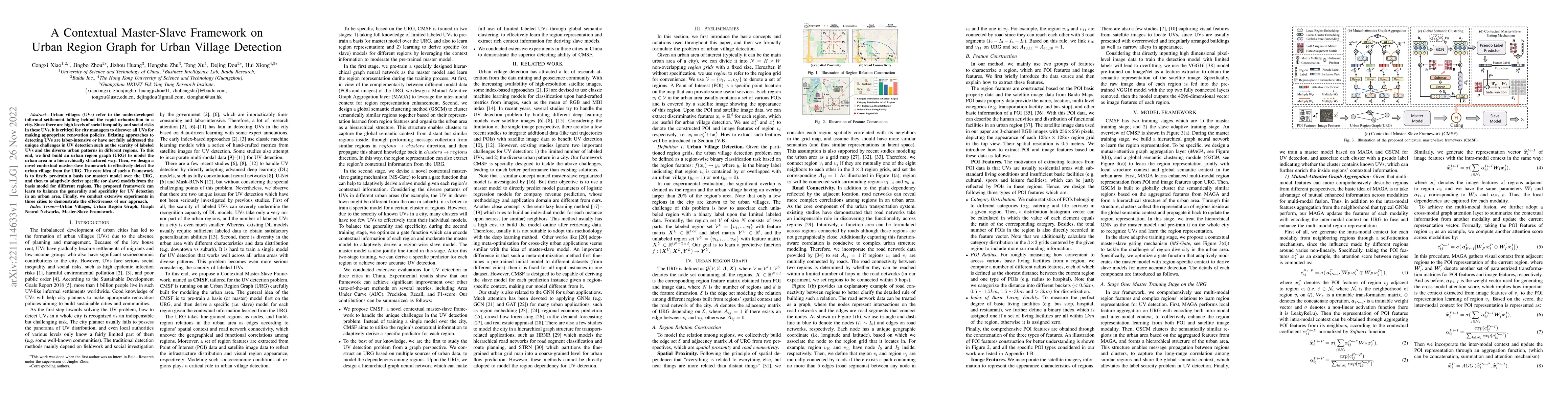 Thumbnail for A Contextual Master-Slave Framework on Urban Region Graph for Urban
  Village Detection