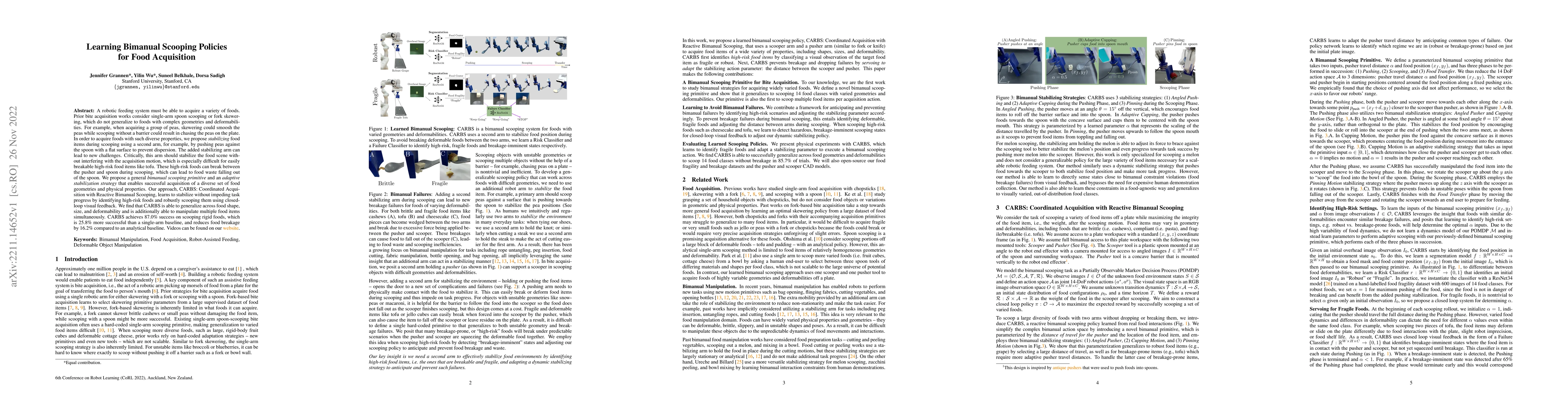 Thumbnail for Learning Bimanual Scooping Policies for Food Acquisition